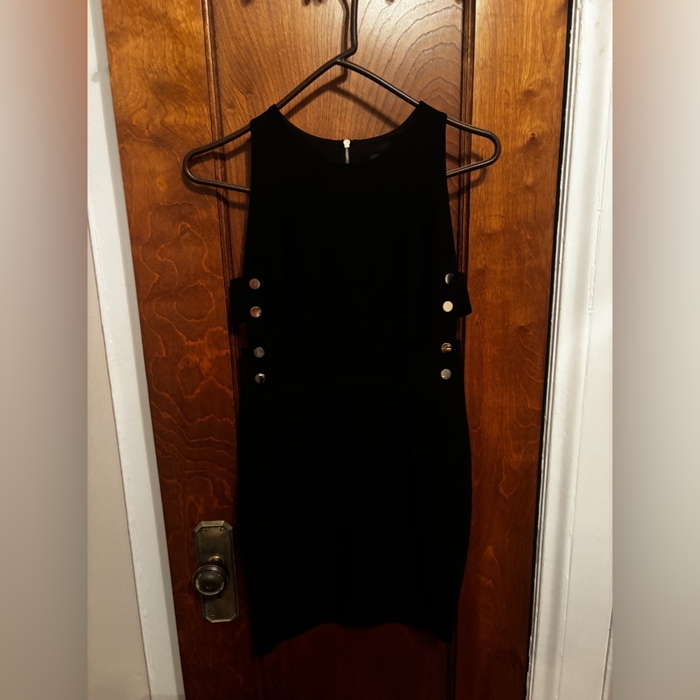 Dynamite Black Sleeveless Midi Dress with Side Cut Outs